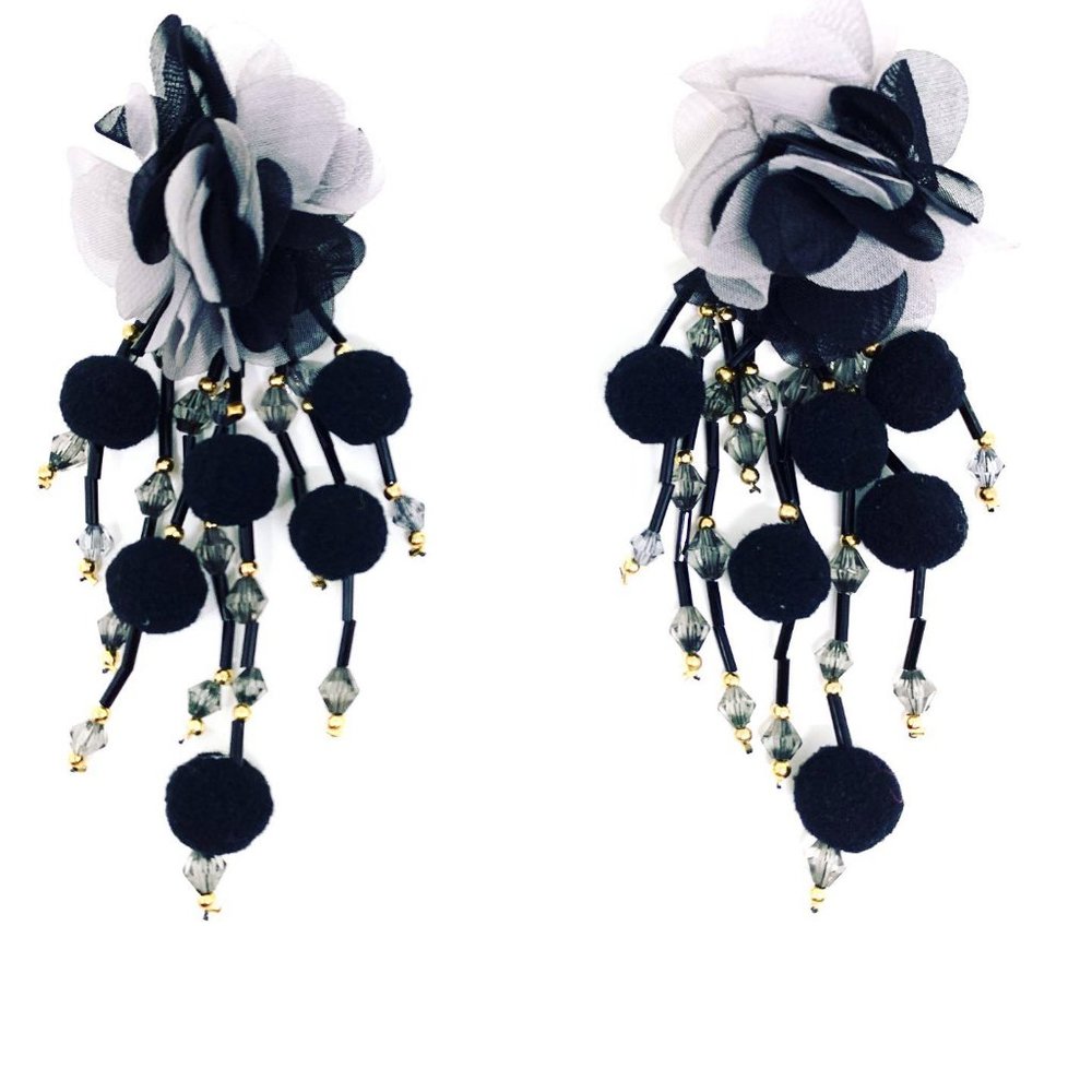 Floral ball earrings